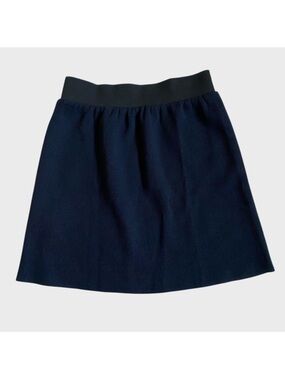 VTG Le Mont St Michel Wool Blend Mini Skirt Women's Small Navy Blue Black Preppy